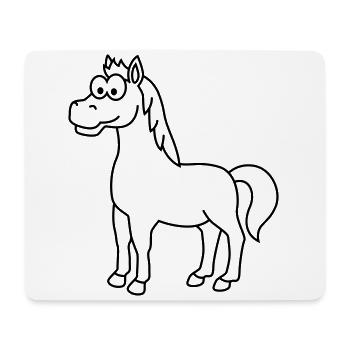 Pferd Comic Tier - Mousepad (Querformat) - Weiß - Vorne