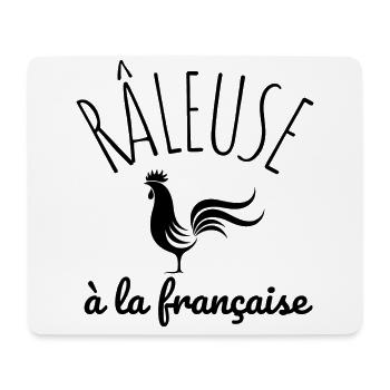 râleuse à la française humour femme cadeau - Tapis de souris (format paysage) - blanc - Devant