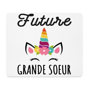 Future grande soeur annonce naissance bébé licorne - Tapis de souris (format paysage) - blanc - Devant