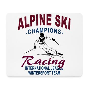 Ski alpine - Ski Abfahrt - Slalom - Skifahrer - Mousepad (Querformat) - Weiß - Vorne