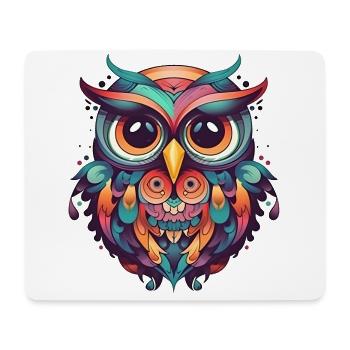 Cute owl in cartoon style - Mouse Pad (horizontal) - white - Front