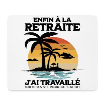 Enfin la retraite humour retraité cadeau drôle - Tapis de souris (format paysage) - blanc - Devant