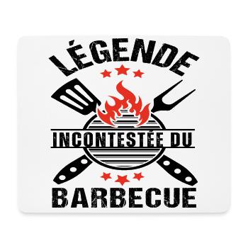 Légende du barbecue humour bbq cadeau grilleur - Tapis de souris (format paysage) - blanc - Devant