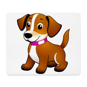 Kleiner brauner Hund, stehend - Mousepad (Querformat) - Weiß - Vorne