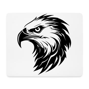 Adler Kopf Greifvogel Silhouette - Mousepad (Querformat) - Weiß - Vorne