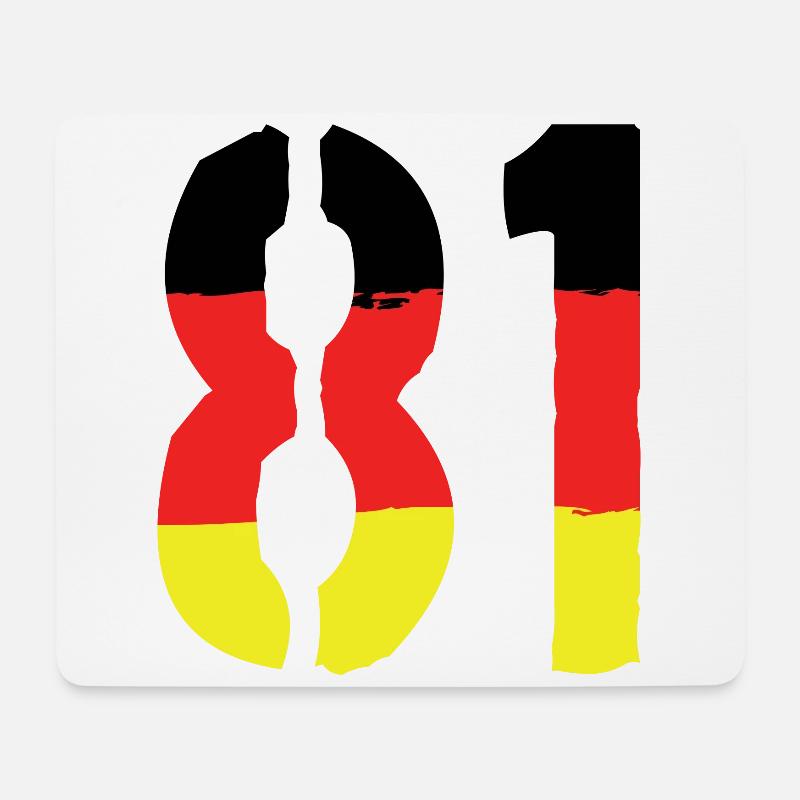 81 Zahl Symbol Germany - Mousepad (Querformat) - Weiß