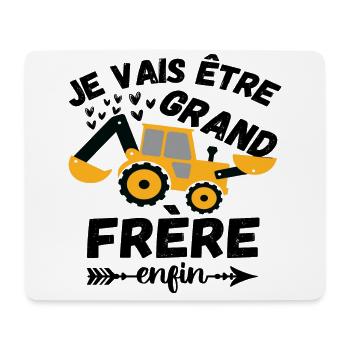 Je vais être grand frère annonce naissance cadeau - Tapis de souris (format paysage) - blanc - Devant