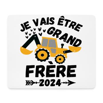 Je vais être grand frère 2024 annonce naissance - Tapis de souris (format paysage) - blanc - Devant