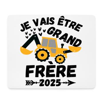 Je vais être grand frère 2025 annonce naissance - Tapis de souris (format paysage) - blanc - Devant