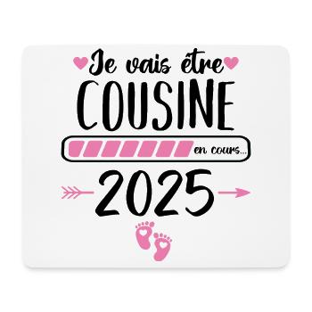 Je vais être cousine 2025 annonce naissance cadeau - Tapis de souris (format paysage) - blanc - Devant