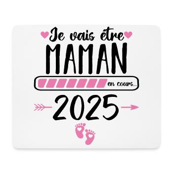 Je vais être maman en 2025 annonce naissance bébé - Tapis de souris (format paysage) - blanc - Devant