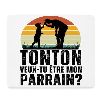Tonton veux-tu être mon parrain cadeau filleul - Tapis de souris (format paysage) - blanc - Devant