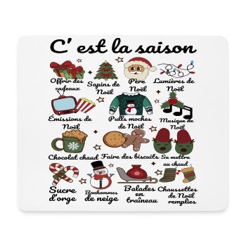 C' Est La Saison Humour Magie De Noël Cadeau - Tapis de souris (format paysage) - blanc - Devant