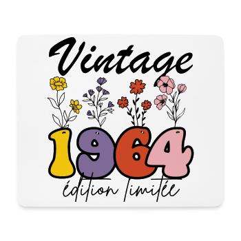Vintage 1964 Édition Limitée Année Rétro Cadeau - Tapis de souris (format paysage) - blanc - Devant