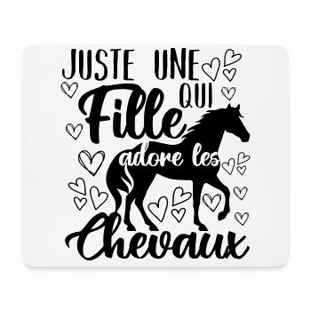 Juste Une Fille Qui Adore Les Chevaux Équitation - Tapis de souris (format paysage) - blanc - Devant
