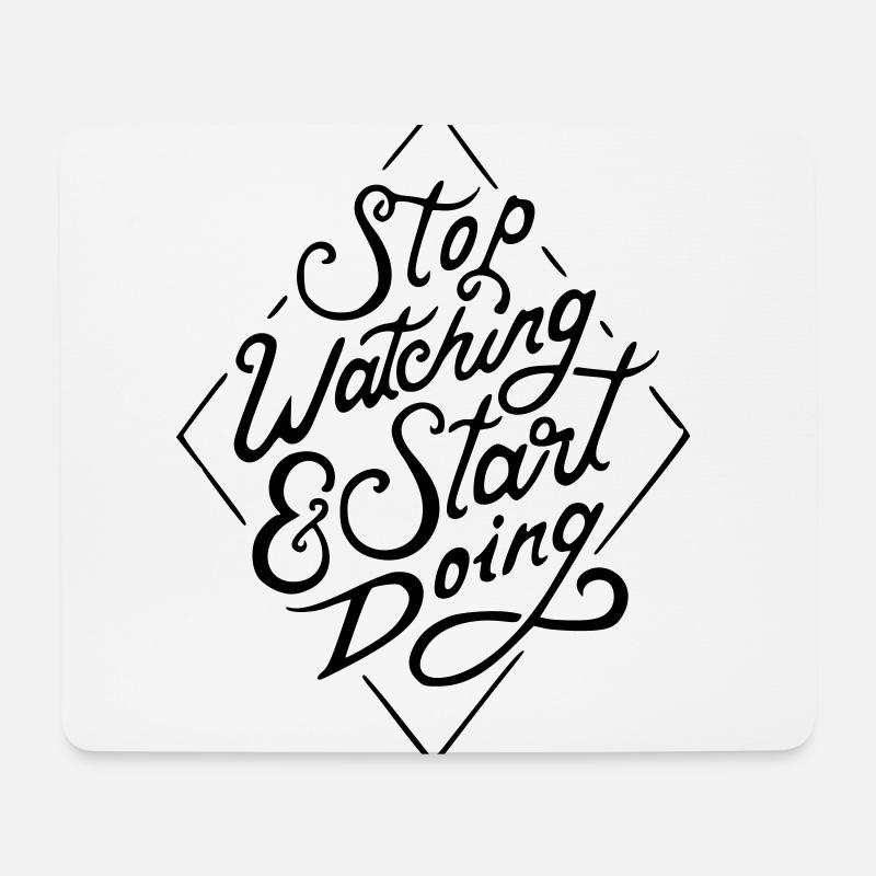 Stop watching - Mousepad (Querformat) - Weiß