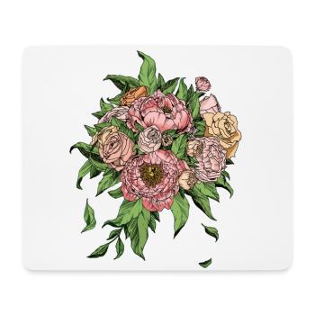 Flowers are the smile of the earth. Ralph Waldo Emer - Mouse Pad (horizontal) - white - Front