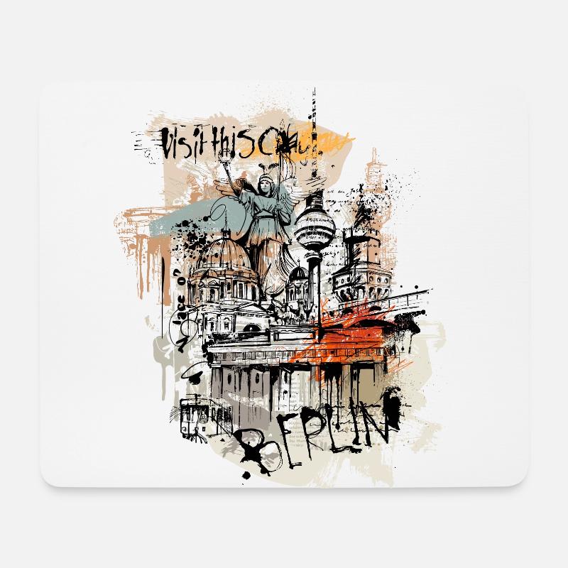 Berlin Art Collage - Mouse Pad (horizontal) - white