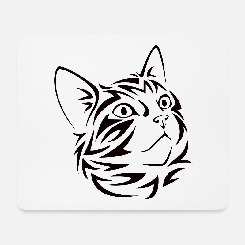 Katzenkopf Katzen cats cat - Mousepad (Querformat) - Weiß