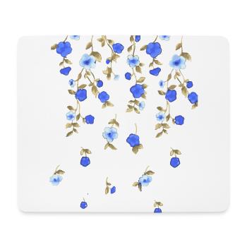 Blumen, blau, Ranken, illustration, floral - Mousepad (Querformat) - Weiß - Vorne