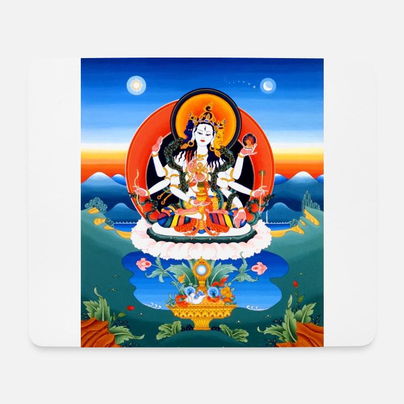Bouddha - Tapis de souris (format paysage) - blanc