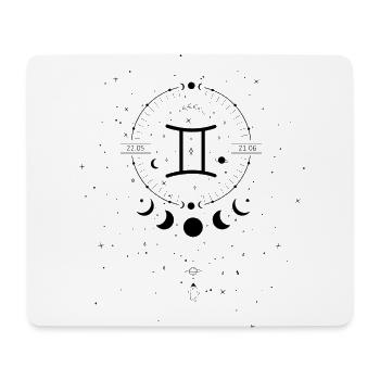 Signe du zodiaque jumeau avec phase lunaire - Tapis de souris (format paysage) - blanc - Devant