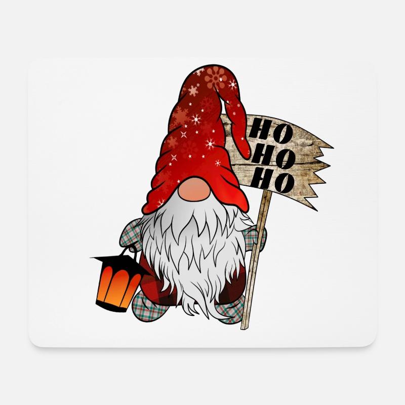 Weihnachts Wicht Christmas Gnome Ho Ho Ho - Mousepad (Querformat) - Weiß