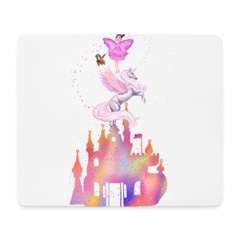 Fantasy Fairy Castle with Unicorn - Mouse Pad (horizontal) - white - Front