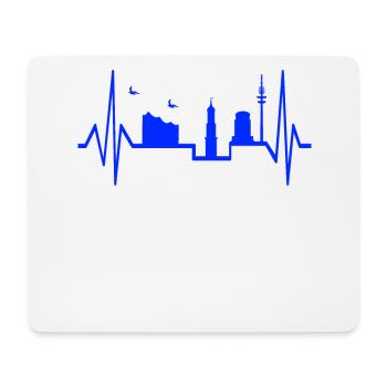 Hamburg Herzschlag Skyline Elphi Michel etc. - Mousepad (Querformat) - Weiß - Vorne