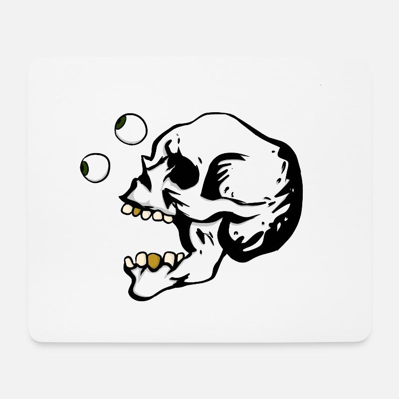 Totenkopf - Mousepad (Querformat) - Weiß