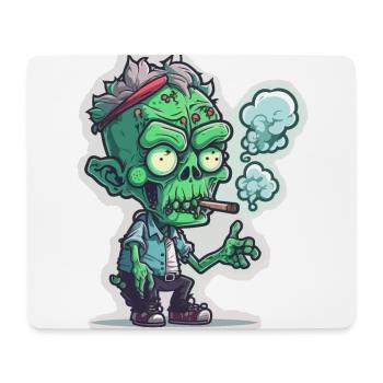 Pause fumée zombie - Tapis de souris (format paysage) - blanc - Devant