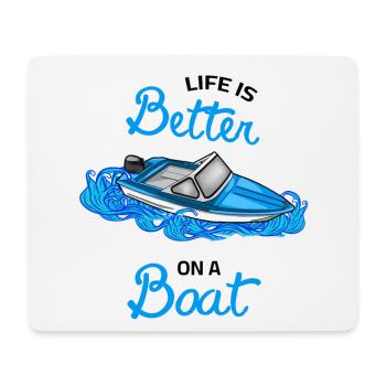 la vie est meilleure sur un bateau - DDR Boot Ibis Motorboat - Tapis de souris (format paysage) - blanc - Devant