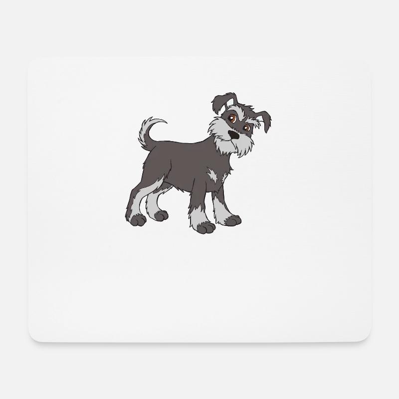 Schnauzer Welpe - Mousepad (Querformat) - Weiß