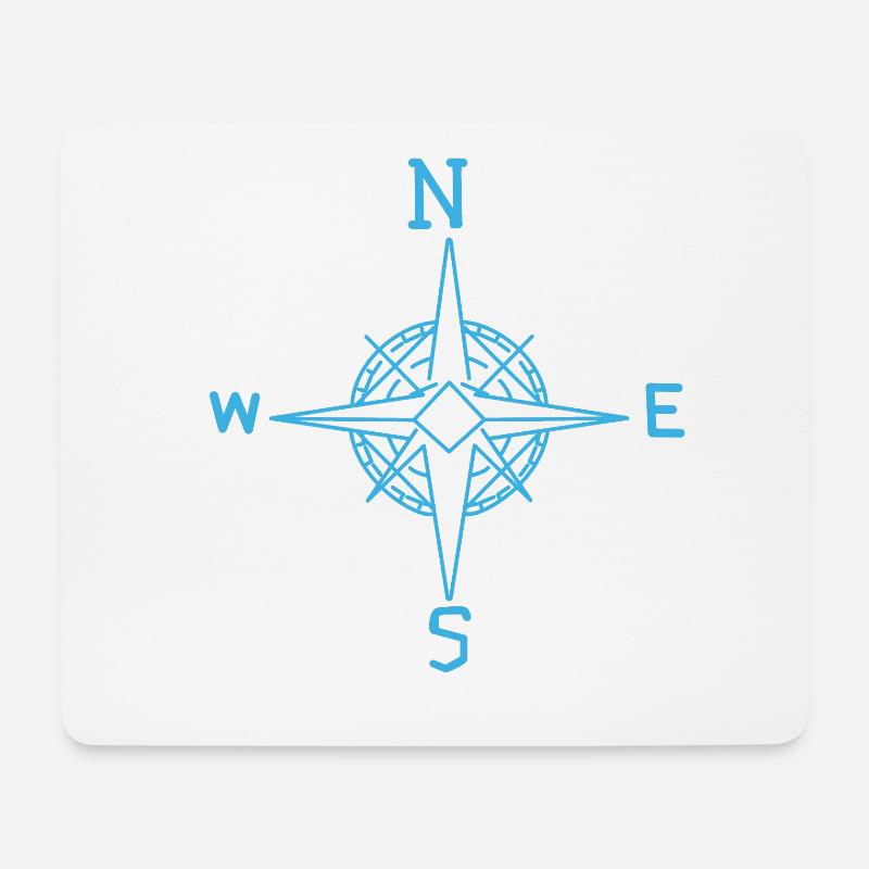 Windrose Nautik Seefahrt Meer Küste maritim Ahoi - Mousepad (Querformat) - Weiß