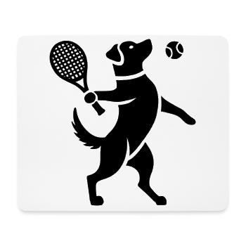 Labrador Dog Tennis Ball Silhouette - Mouse Pad (horizontal) - white - Front