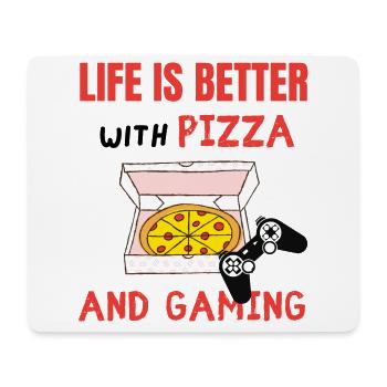 Life is better with pizza and gamble gift - Mouse Pad (horizontal) - white - Front