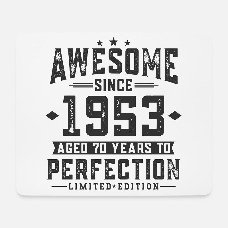 1953 Jahrgang Vintage 70. Geburtstag Geschenk - Mousepad (Querformat) - Weiß