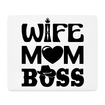 Femme Maman Boss - Tapis de souris (format paysage) - blanc - Devant