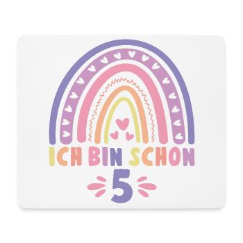 Ich bin schon 5 - 5 Geburtstag Mädchen Geschenk - Mousepad (Querformat) - Weiß - Vorne