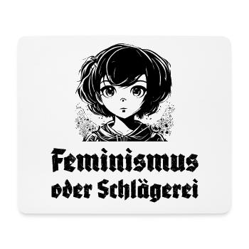 Feminismus oder Schlägerei - Mousepad (Querformat) - Weiß - Vorne