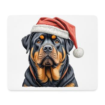 Christmas rottweiler - Mouse Pad (horizontal) - white - Front