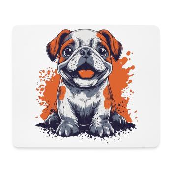 English Bulldog Puppy Funny Dog Dogs - Mouse Pad (horizontal) - white - Front