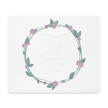 every stitch counts dark - Mousepad (Querformat) - Weiß - Vorne
