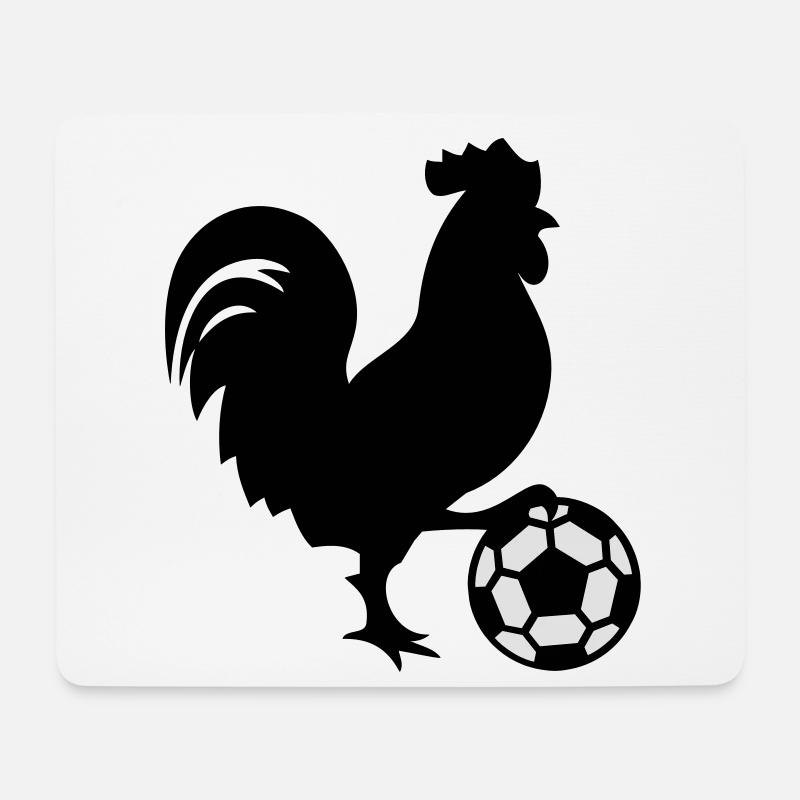 Frankreich Fußball-Hahn - Mousepad (Querformat) - Weiß