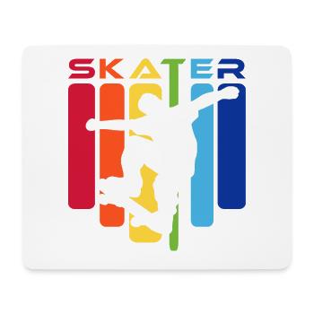 Skater Kids Rainbow Silhouette - Mousepad (Querformat) - Weiß - Vorne