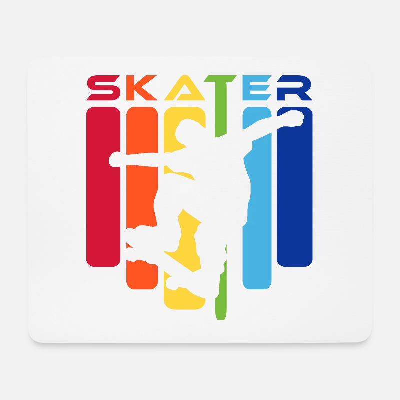 Skater Kids Rainbow Silhouette - Mousepad (Querformat) - Weiß