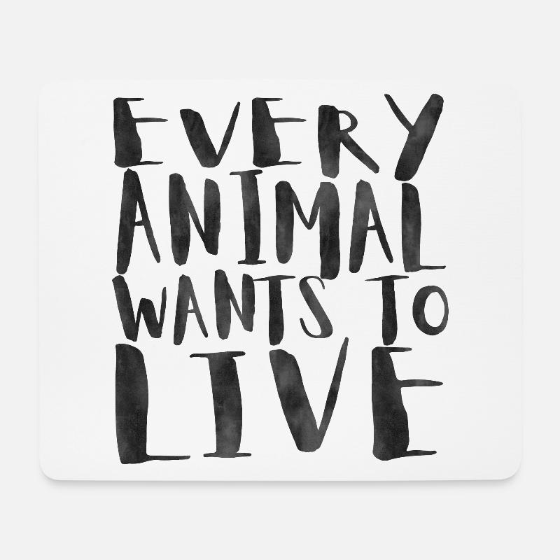 Alle Tiere wollen leben - Mousepad (Querformat) - Weiß