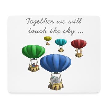 Bunte Heißluftballons - Mousepad (Querformat) - Weiß - Vorne