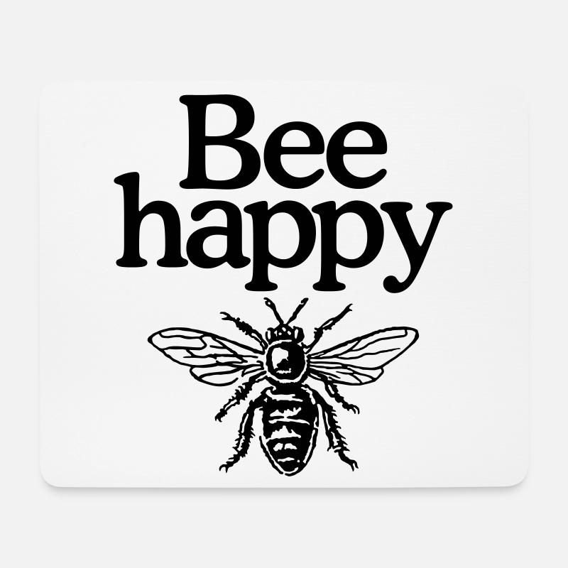 Bee happy - Mouse Pad (horizontal) - white
