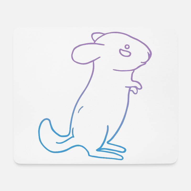 Chinchilla animal - Mouse Pad (horizontal) - white